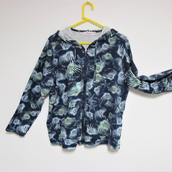 Womens Sun Bay Zip Front Jacket with Hood Blue wit - Picture 2 of 8